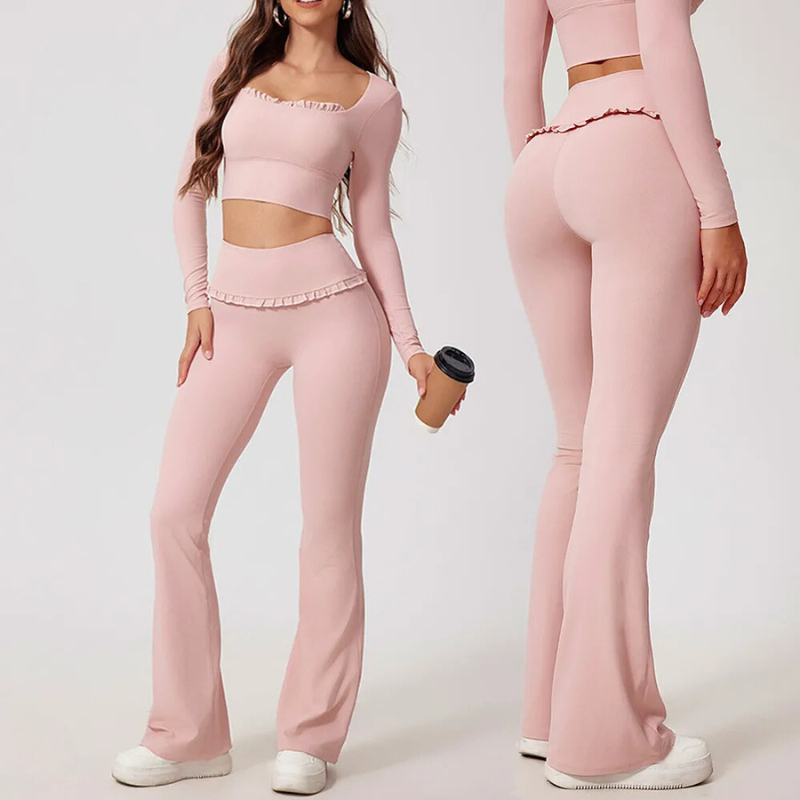 Blush Ruffle Activewear Set