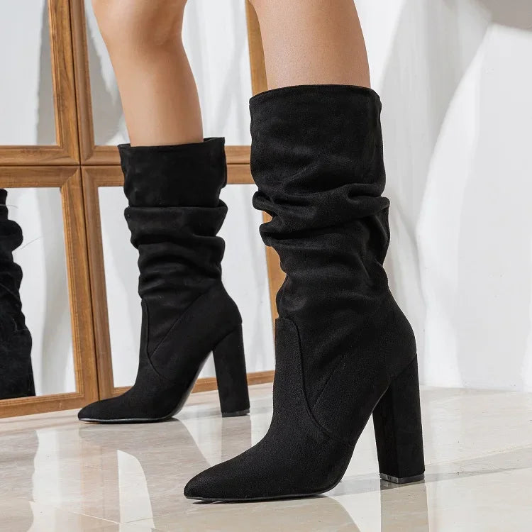 Scarlet Slouch Heeled Boot