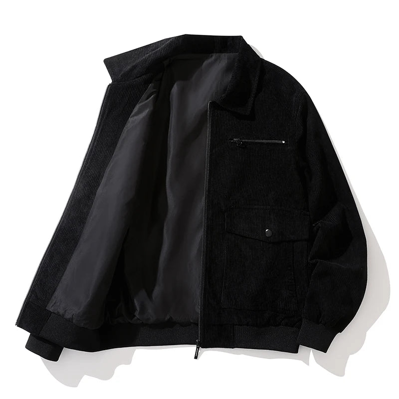 Canvas Bomber Zipper Jacket