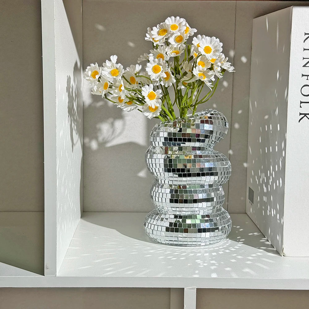 DazzleBloom Mirror Planter Vase