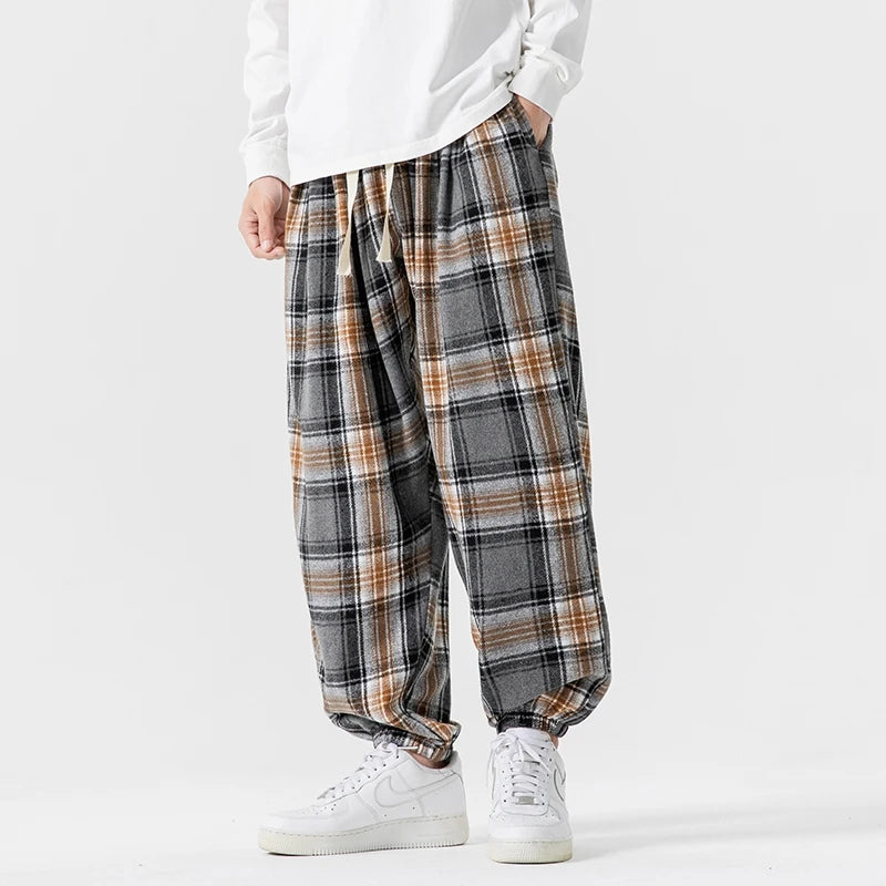 Lenore Fleece Plaid Joggers