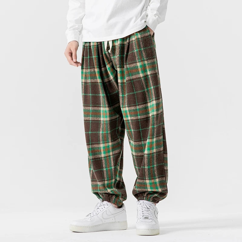 Lenore Fleece Plaid Joggers