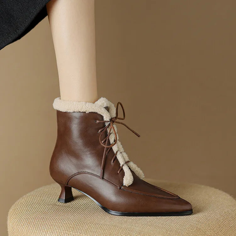 The Alessia Fur-Lined Heel Boots