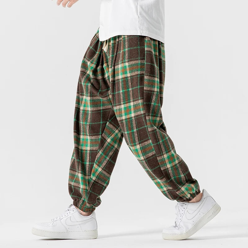 Lenore Fleece Plaid Joggers